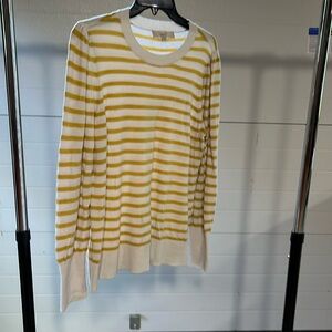 Loft cream and yellow/mustard stripe sweater